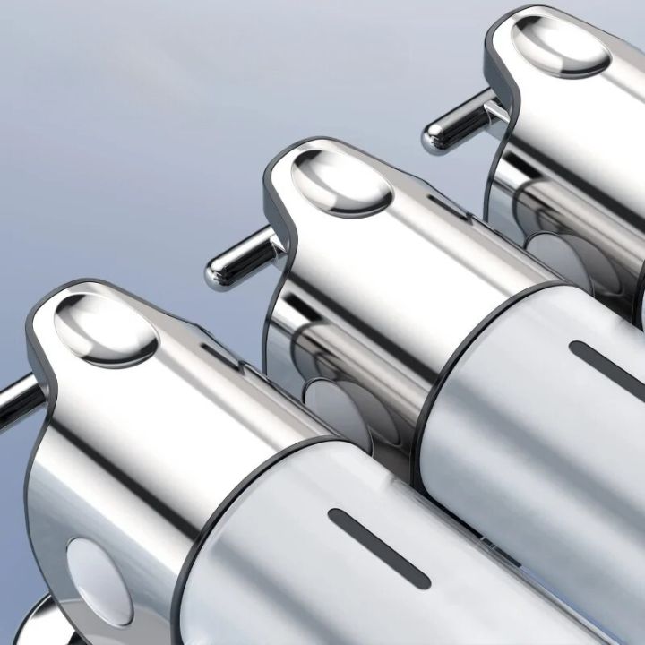 Hygienischer Edelstahl Seifenspender, wandmontiert, für Küche und Badezimmer.