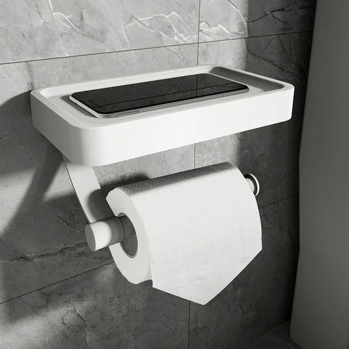 Moderner Toilettenpapierhalter zur Wandmontage, perfekt für Badorganisation und Zubehör.