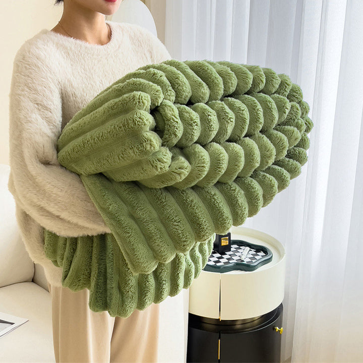 Hochwertige Kuscheldecke aus Kunstfell, atmungsaktiv und gemütlich, ideal für Sofa & Haustiere.