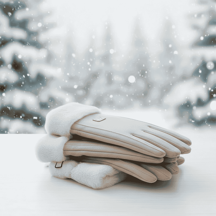 Warme Touchscreen-Handschuhe für Damen in elegantem Design. Perfekt für kalte Wintertage. Kälteschutz & Mode.