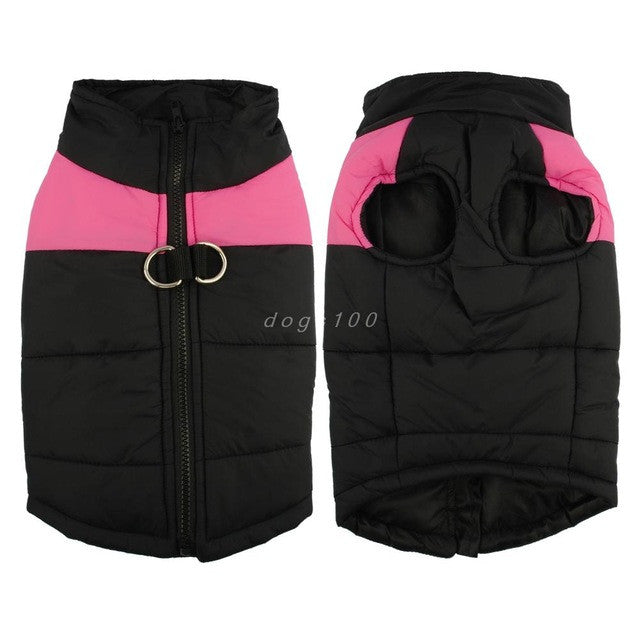 Praktische Hundejacke mit integriertem Geschirr, warm & wasserabweisend. Verbessert die Sichtbarkeit.