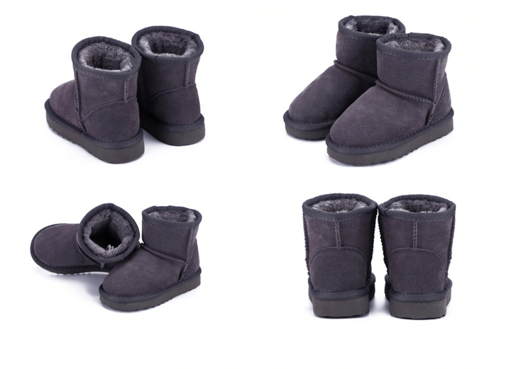Stylische Kinder Winterstiefel in modernem Design, wasserdicht und warm für modebewusste Kids im Winter.