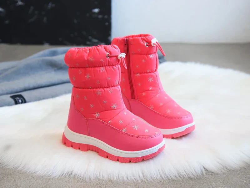 Mädchen Schneestiefel, warm & wasserdicht, ideal für Outdoor-Winteraktivitäten; rutschfest & bequem.