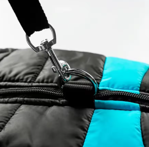 Orangefarbene, wasserabweisende Hundejacke mit Fleece-Futter für extra Wärme im Herbst und Winter.