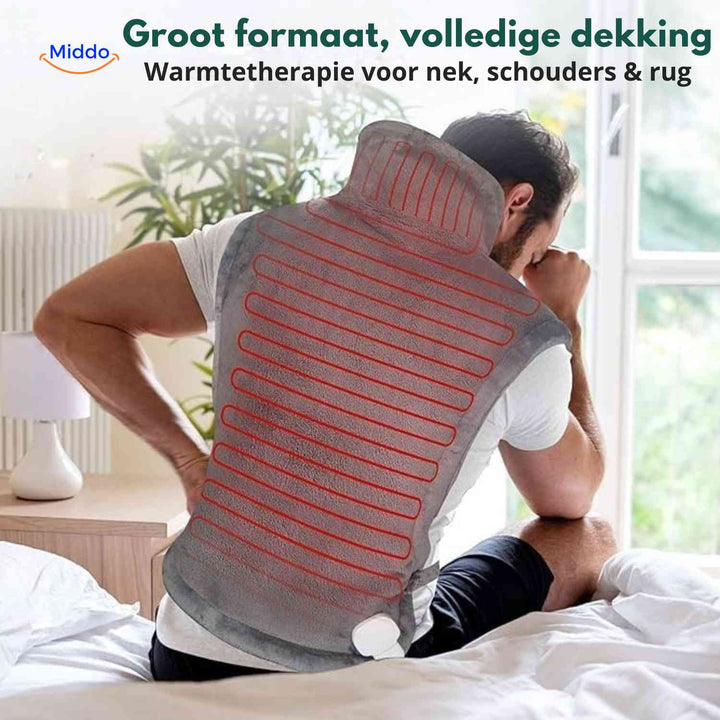Gemütlicher WarmHug Flanell-Heizschal. Bietet Komfort & Schmerzlinderung für Nacken und Schultern.