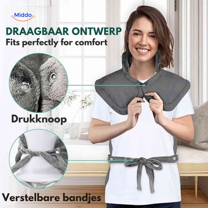 Vielseitiger Wärmeumschlag aus Flanell für Nacken, Schultern, Rücken. Fördert Entspannung & lindert Schmerzen.