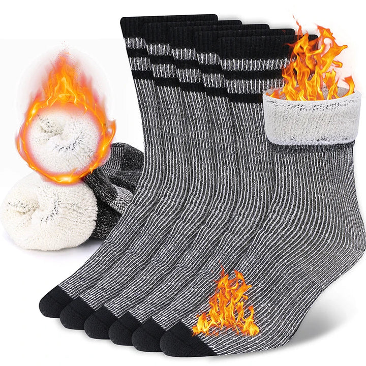Langlebige Thermo-Wintersocken 3er-Set für Herren & Damen, dick & warm, ideal für jede Winteraktivität.
