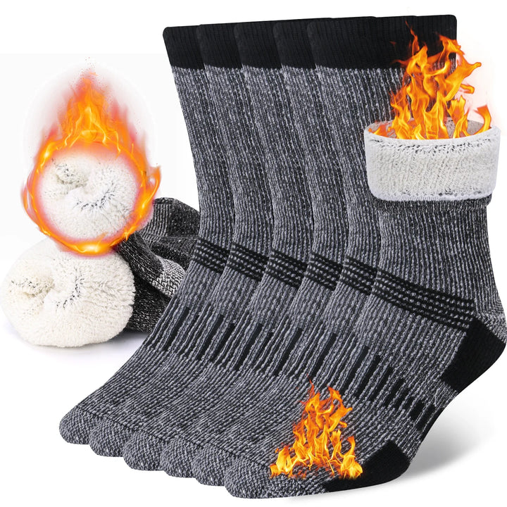 Robuste Thermo-Wintersocken im 3er-Set für Damen & Herren, ideal für Wandern & Outdoor-Aktivitäten.