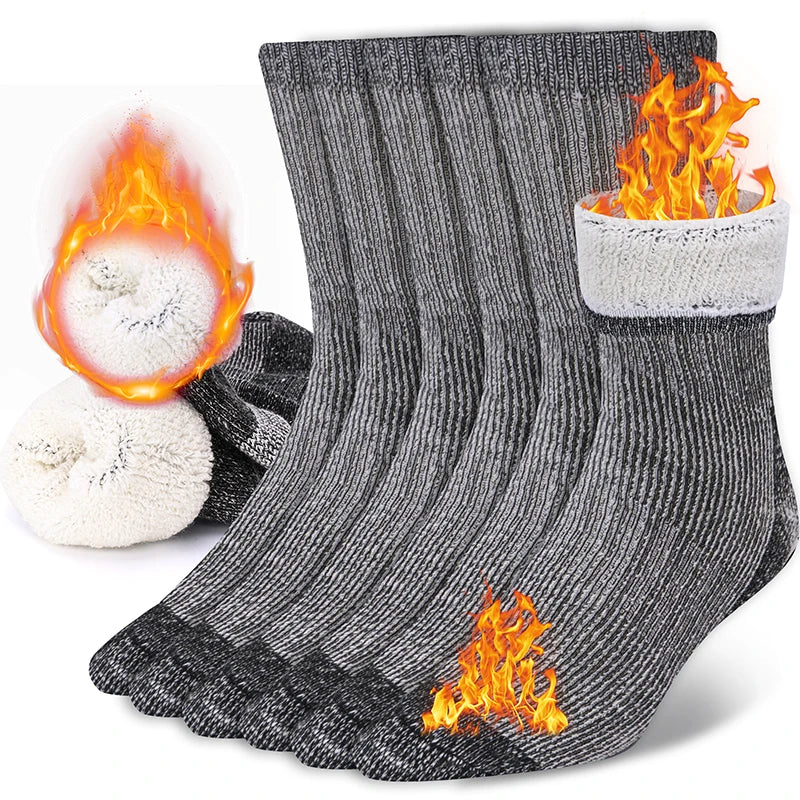 Komfortable Wander-Wintersocken im 3er-Set für Herren & Damen, dick, warm & atmungsaktiv bei Kälte.