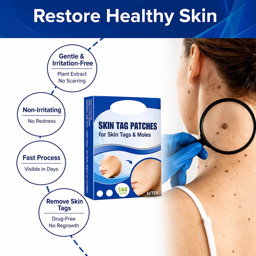 Packung Warzenpflaster mit Teebaumöl & Vitamin E für schmerzfreie Warzenentfernung und Hautpflege.