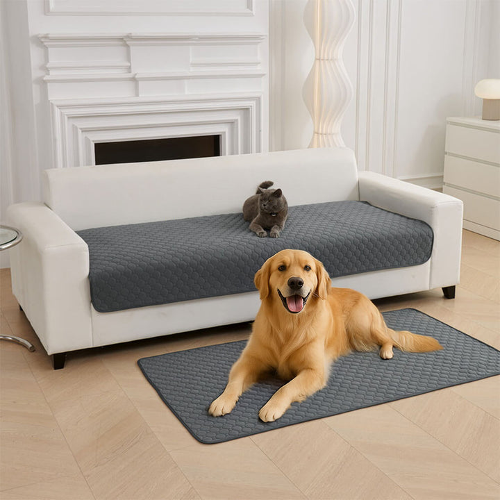 Waschbare, auslaufsichere Hundematte für Sofa & Bett; idealer Möbelschutz für Haustiere.