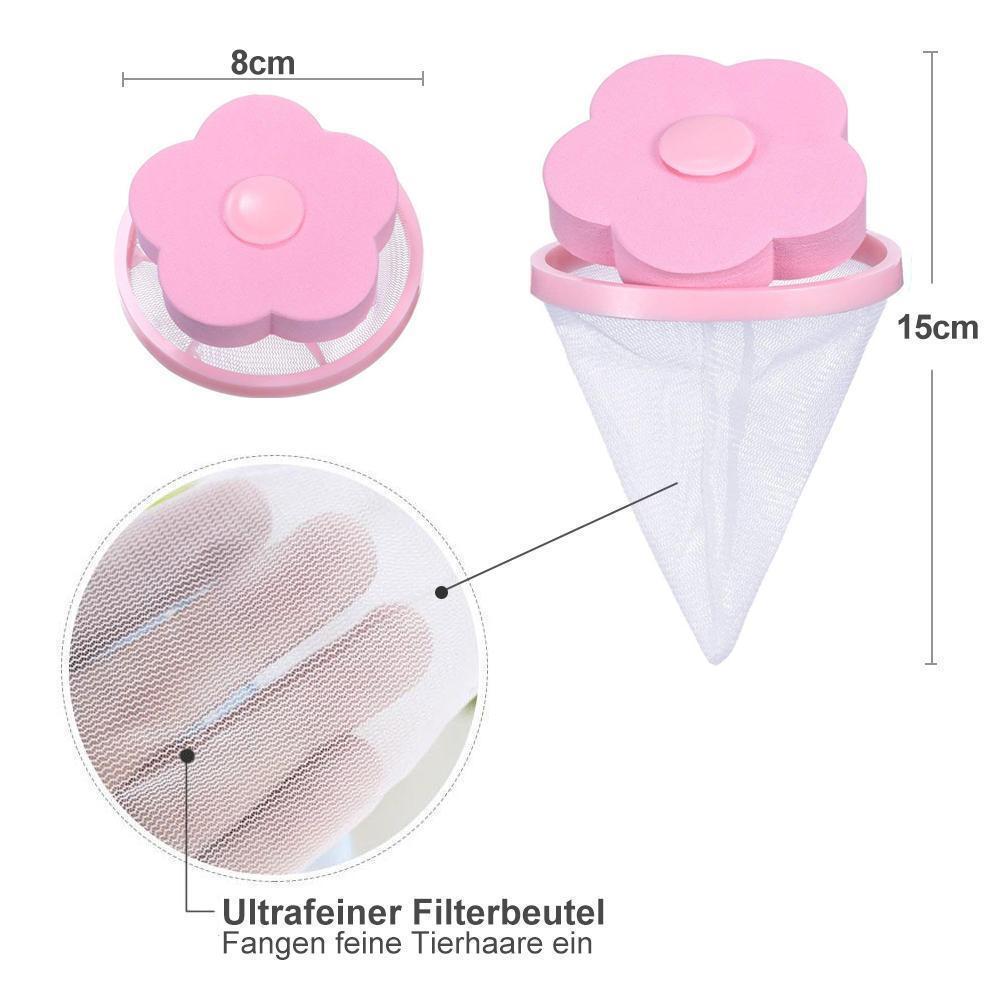 Robuster Netzbeutel Filter für Waschmaschine, fängt Tierhaare & groben Schmutz zuverlässig auf.