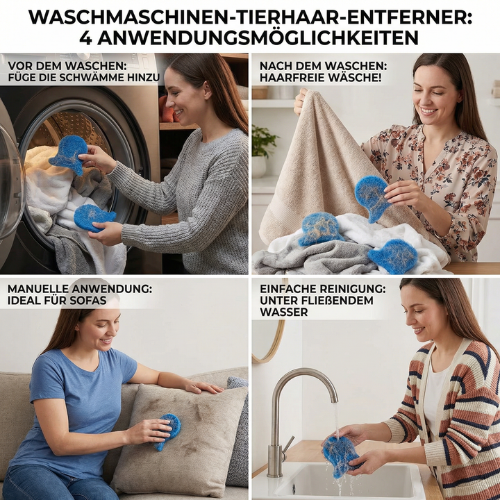 Nahaufnahme des innovativen Tierhaarentferners für Waschmaschine; ideal für Haustierbesitzer.