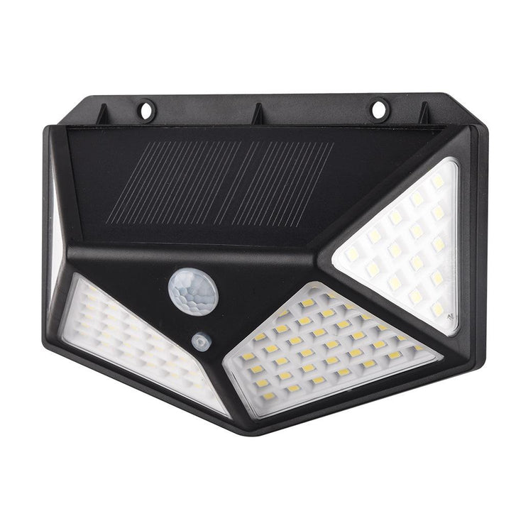 Integrierte Solarzelle versorgt die 100 LED Wandleuchte mit Energie für kabelloses, umweltfreundliches Gartenlicht.