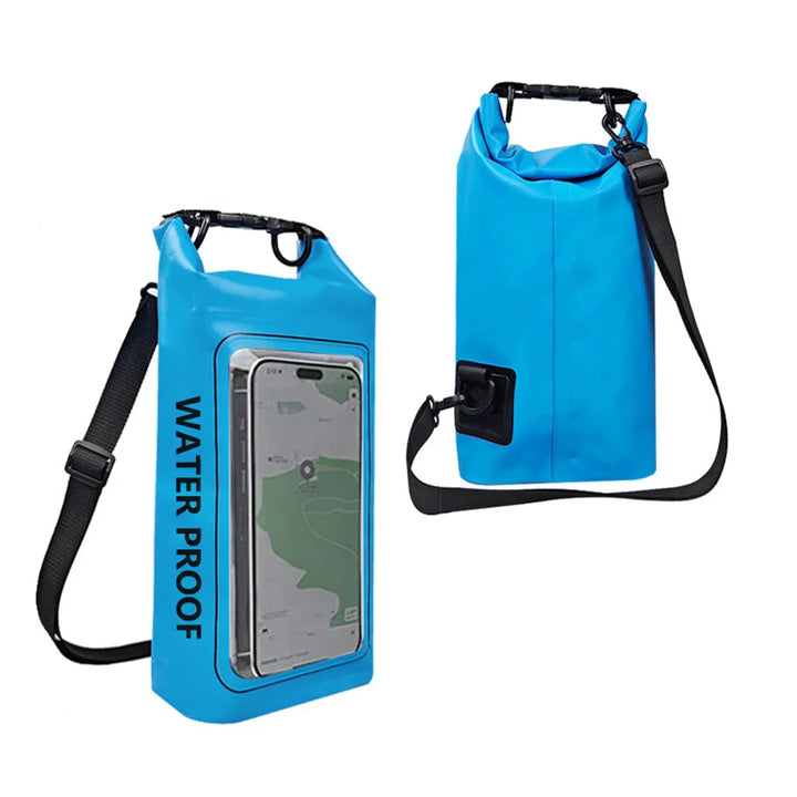 Robuste 2L Dry Bag, wasserdicht, mit Touchscreen-Fenster für Outdoor & Wassersport. Ideal für Handy.