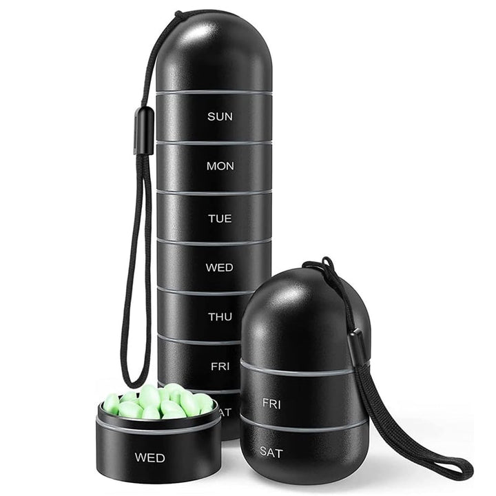 Wasserdichte 7-Tage Aluminium Pillendose für Medikamente, ideal für Reisen & Outdoor.