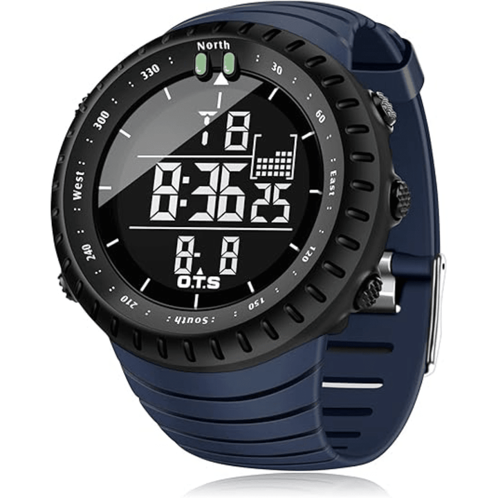 Stoßfeste, wasserdichte Digitaluhr für Herren mit LED-Hintergrundbeleuchtung, ideal für Sport.