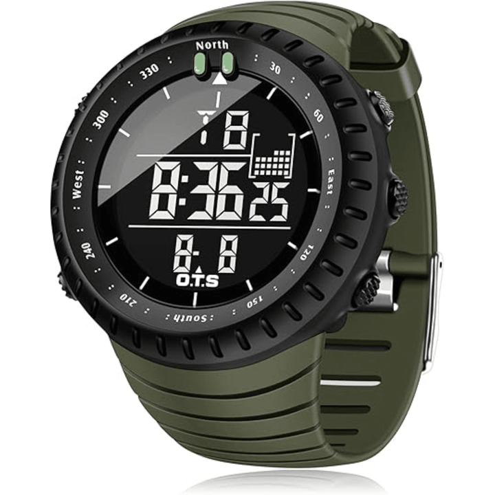 Herren Sportuhr digital, wasserdicht, stoßfest, LED-Anzeige, Armbanduhr.