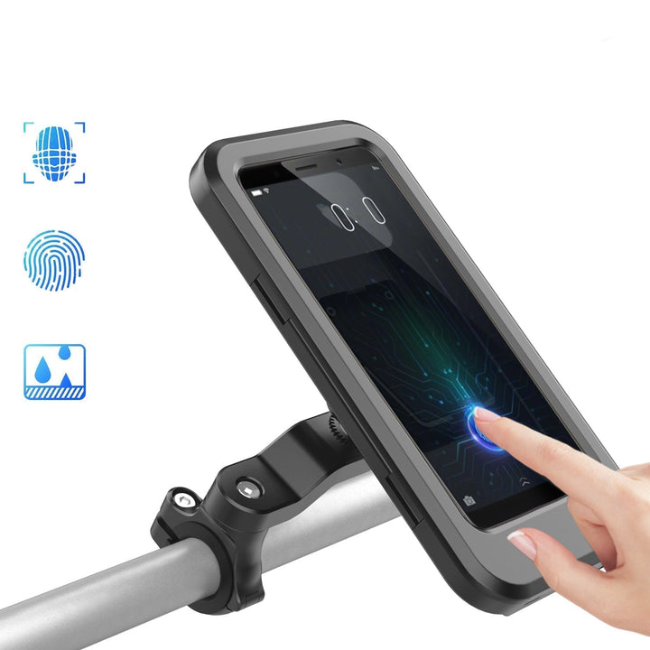 Wasserdichte Fahrrad Handyhalterung mit integrierter Powerbank & kabelloser Ladefunktion.