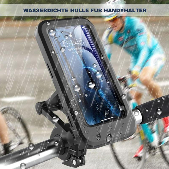 Praktische Fahrrad Handyhalterung mit kabelloser Ladefunktion & Powerbank für Outdoor-Navigation.