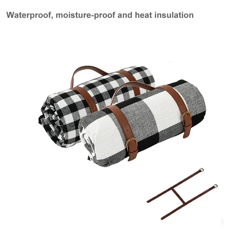 Große, bequeme Outdoor-Picknickdecke, wasserdicht, tragbar; perfekt für Freizeit & Familienausflüge.
