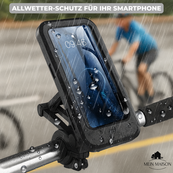 Robuste Fahrradhalterung wasserdicht für Smartphones, ideal für Navigation auf Radtouren & Outdoor-Abenteuer.