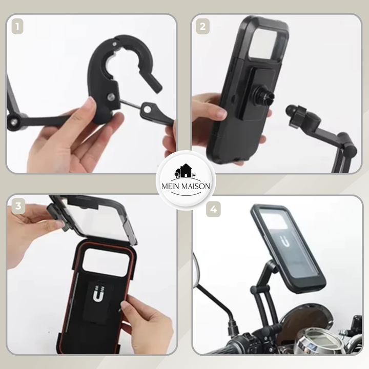 Wasserdichter Smartphoneschutz: Universal Handyhalterung für Fahrrad & Motorrad hält Ihr Gerät trocken & sicher.