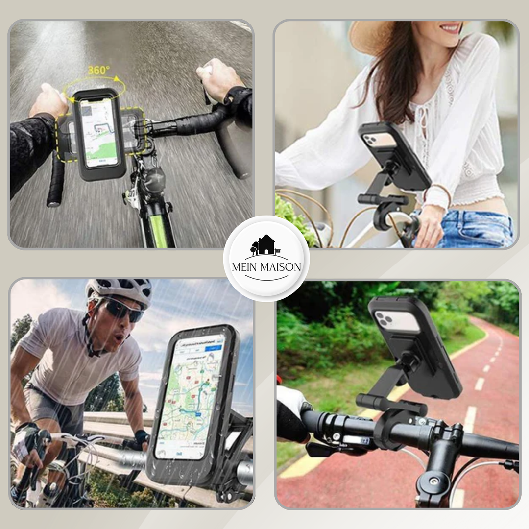 Handyhalterung mit sicherem Halt für Fahrrad & Motorrad, wasserdicht, ideal für Outdoor-Navigation & Zubehör.