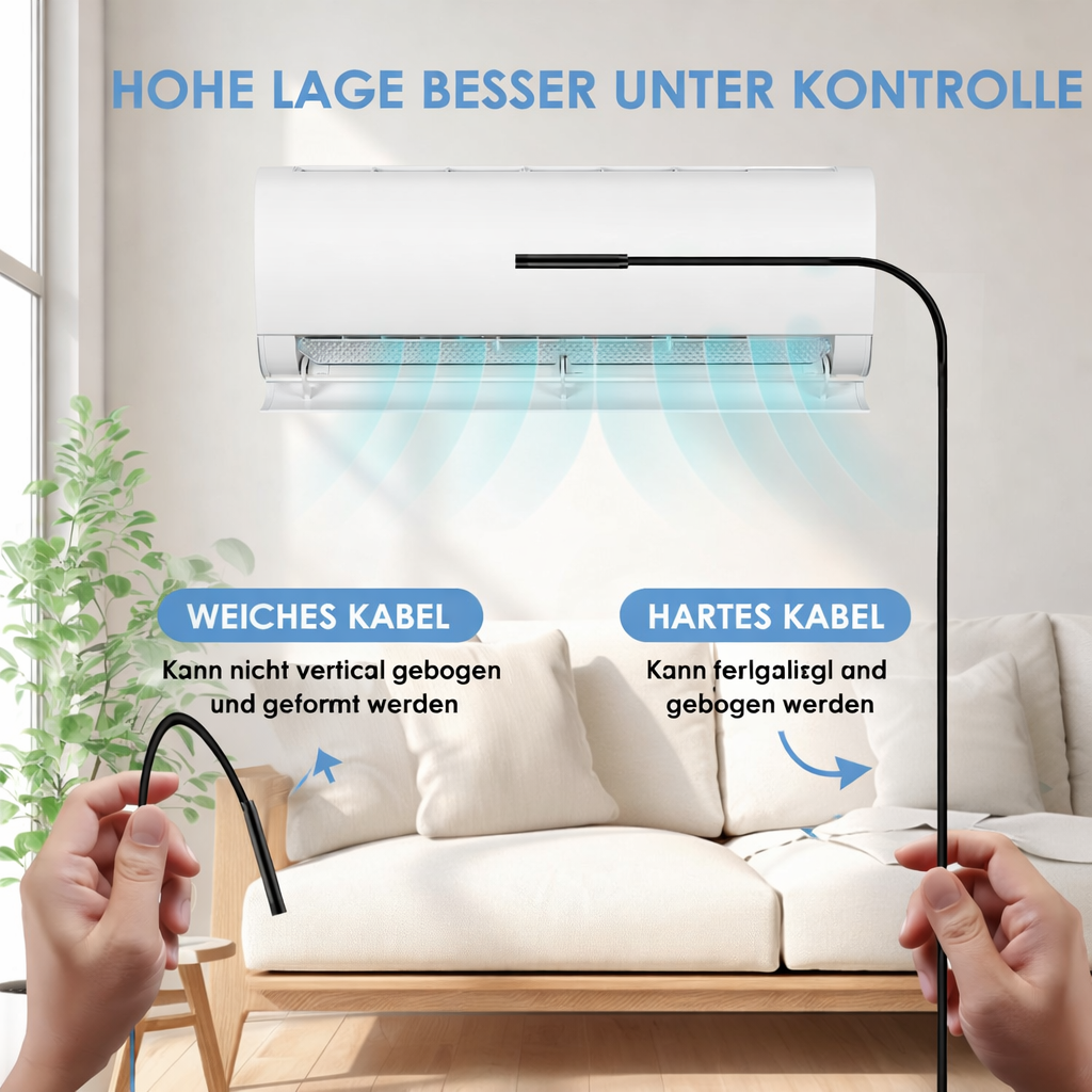 Flexible wasserdichte Inspektionskamera mit HD & LED für Rohrprüfung, Abflusskamera & Fahrzeuginspektion.
