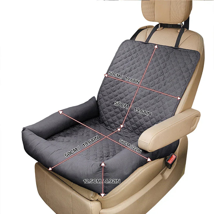 Bequemes Reisebett & wasserdichte Autositzauflage für kleine bis mittelgroße Hunde im Auto.