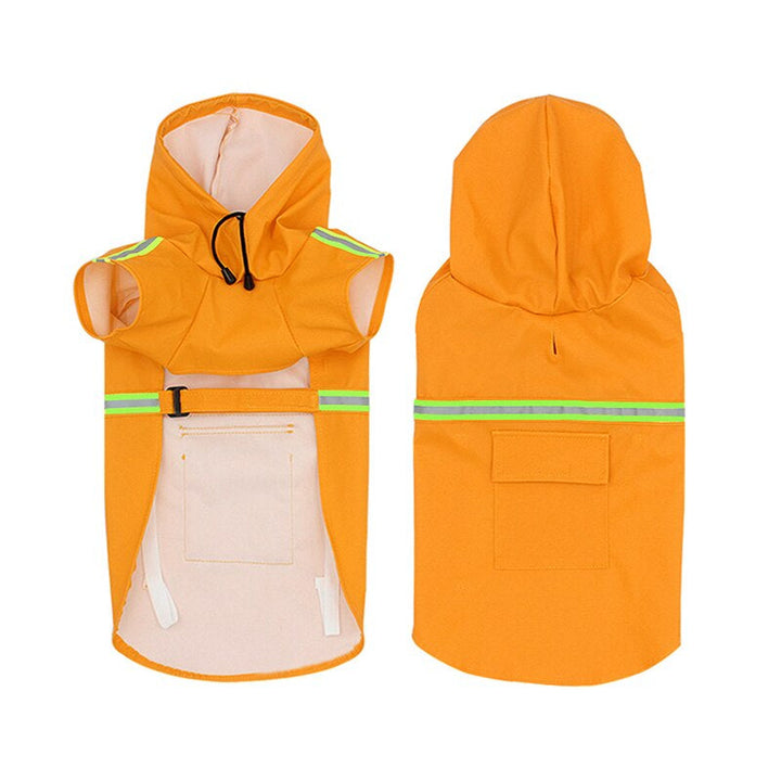 Detailansicht der hochwertigen wasserdichten Hundejacke; schützt vor Regen, Wind und Kälte; strapazierfähig.