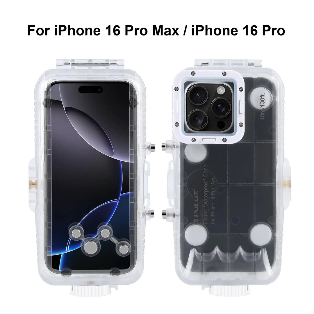 iPhone Tauchhülle mit 40m Tiefenschutz, Touch-Steuerung & Kameraschutz. Perfekt für hochauflösende Unterwasser-Aufnahmen.