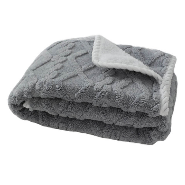 Weiche, graue Polarfleece Hundedecke, wasserdicht & kuschelig, ideal als Schutz für Möbel.