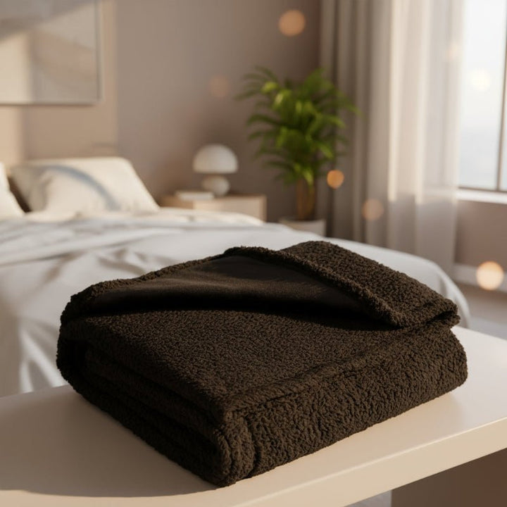 Wasserdichte Kuscheldecke aus weichem Fleece für gemütliche Momente auf Sofa oder im Schlafzimmer, bietet Schutz.