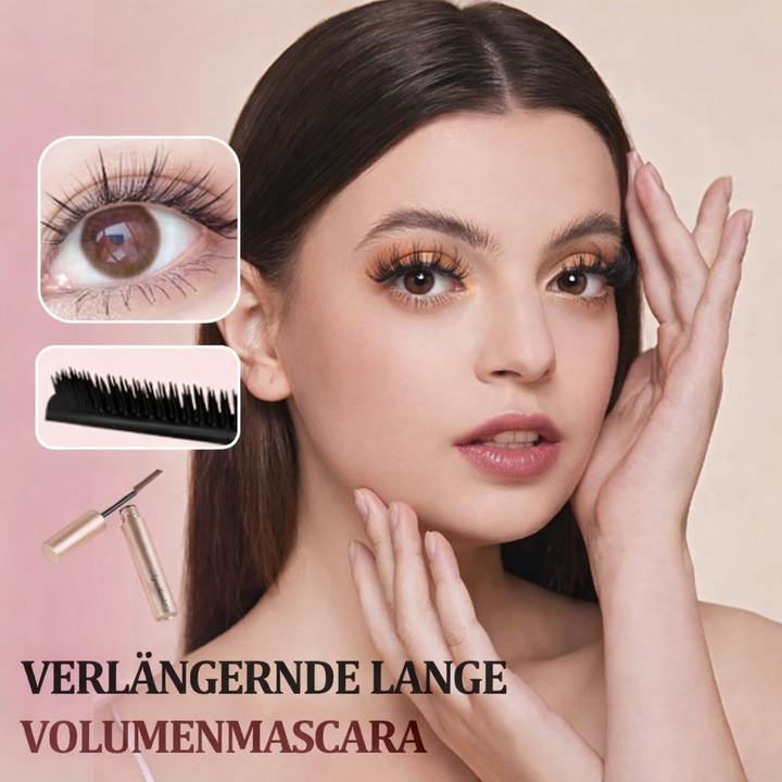 Wasserdichte Mascara für Damen, die Volumen, Länge und präzise Definition der Wimpern schenkt.