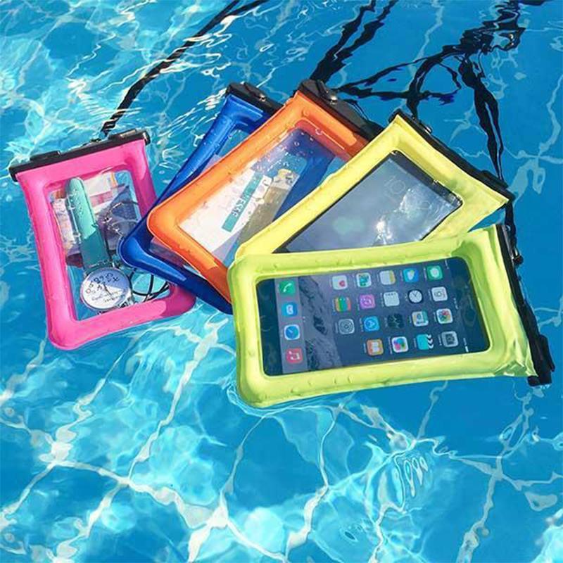 Wasserdichte schwimmende Handytasche für alle Smartphones, ideal für Strand, Pool und Outdoor-Abenteuer.