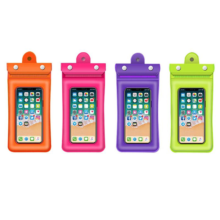 Universal wasserdichte Handyhülle mit Schwimmfunktion, schützt Smartphone beim Schwimmen und Tauchen.