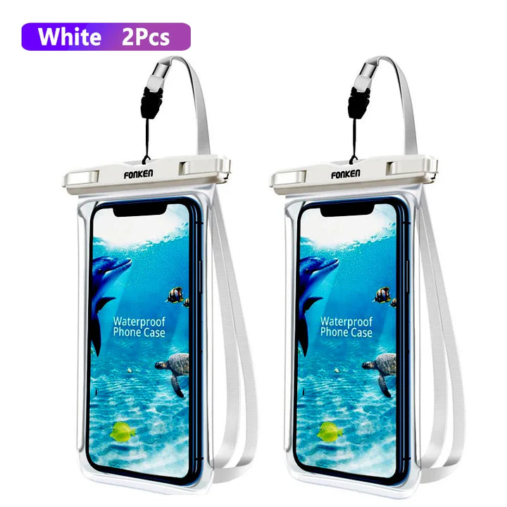 Wasserdichte Handyhülle schwimmt im Wasser, schützt Smartphone beim Schwimmen & Tauchen.