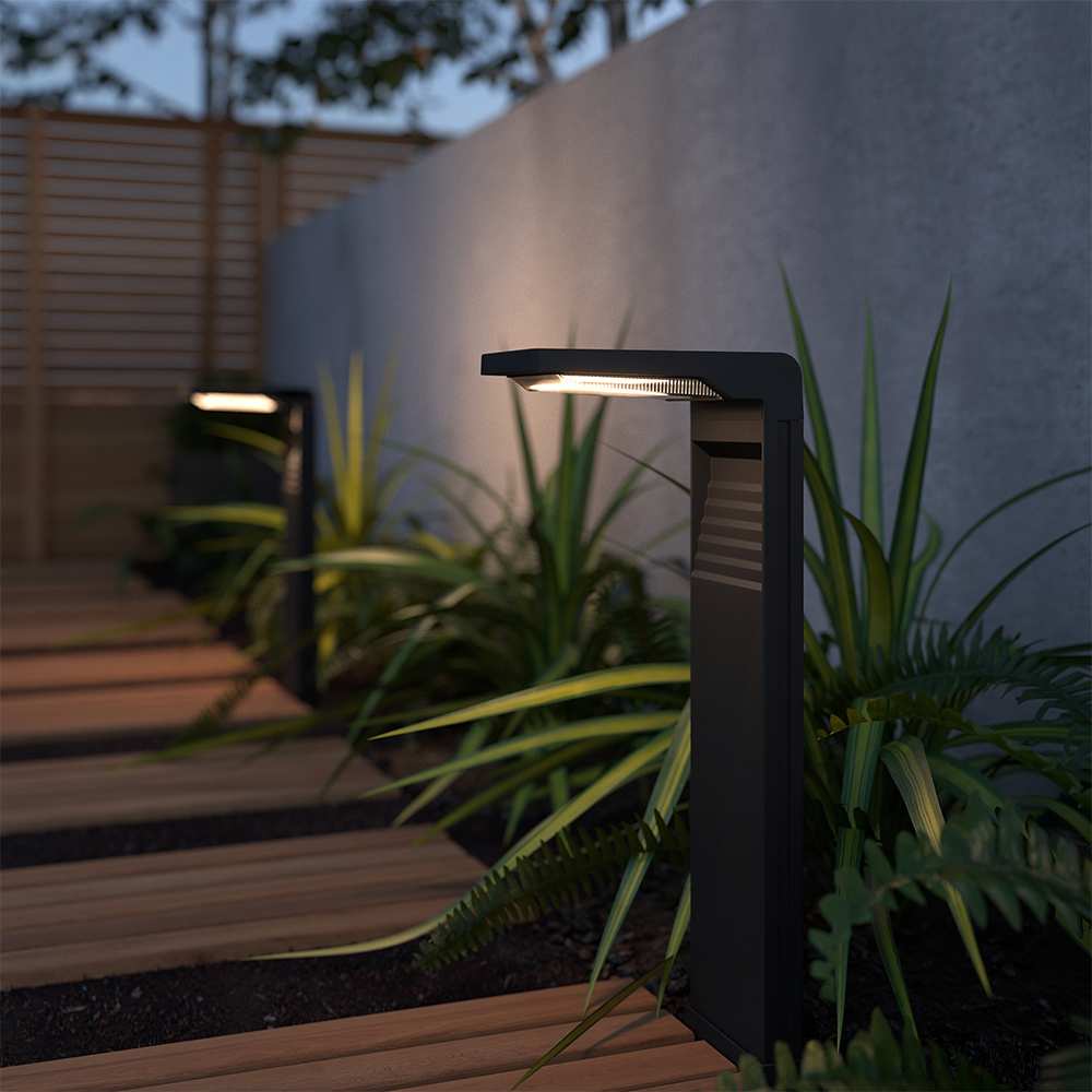 Robuste, wasserdichte Solar-Gartenleuchte spendet warmes LED-Licht für jeden Außenbereich.