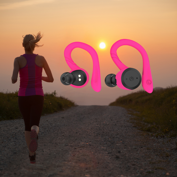IPX7 wasserdichte Bluetooth Sport-Ohrhörer, perfekt für Schwimmen, Laufen bei Regen und intensives Training.