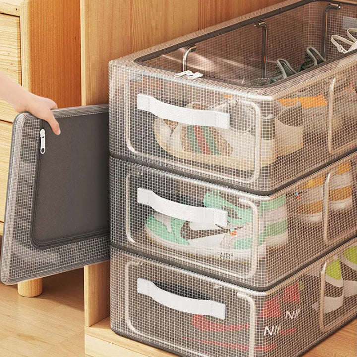Faltbare, stapelbare Schuhbox für einfache Hausorganisation. Schafft Ordnung & zusätzlichen Stauraum im Zuhause.