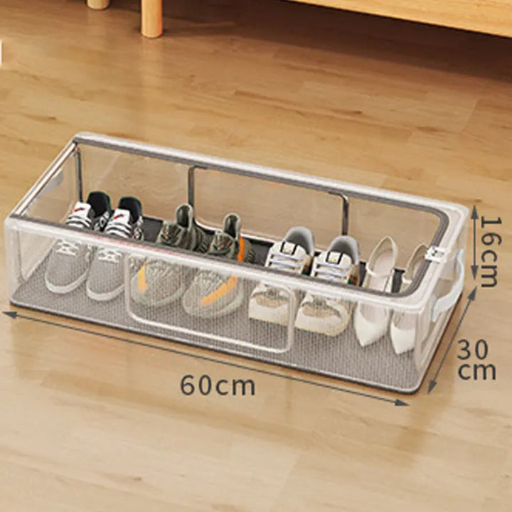 Platzsparende, stapelbare Aufbewahrungsbox für Schuhe. Wasserdicht und faltbar für optimale Organisation im Flur.