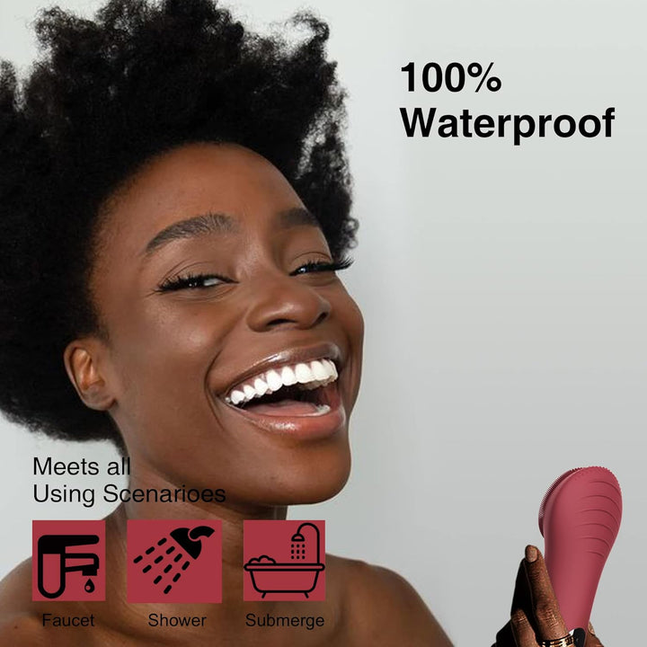 Die wiederaufladbare Peelingbürste für eine gründliche, wasserdichte Gesichtsreinigung und frische Haut.