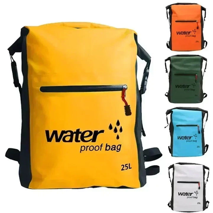 Wasserdichter 25L Rolltop-Rucksack für Outdoor, Trekking & Abenteuer. Ideal als schwimmender Packsack & Sportrucksack.