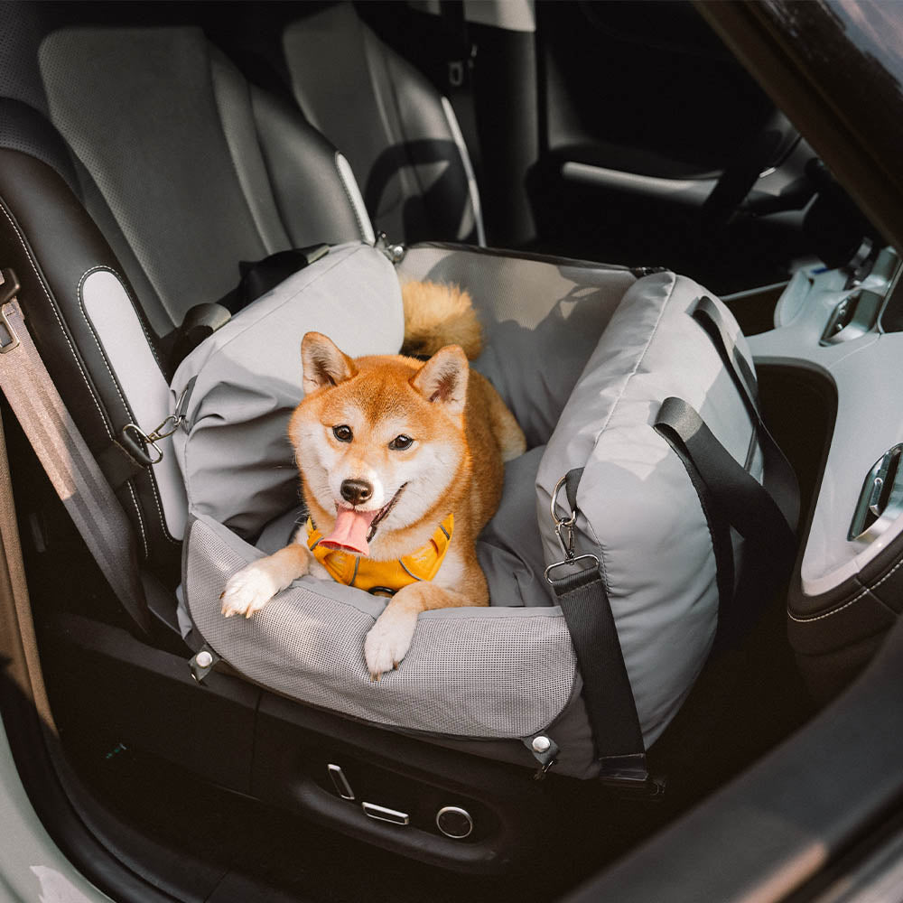 Robuster Reisesitz Hund, wasserdicht & atmungsaktiv, für sorgenfreie Autofahrten.