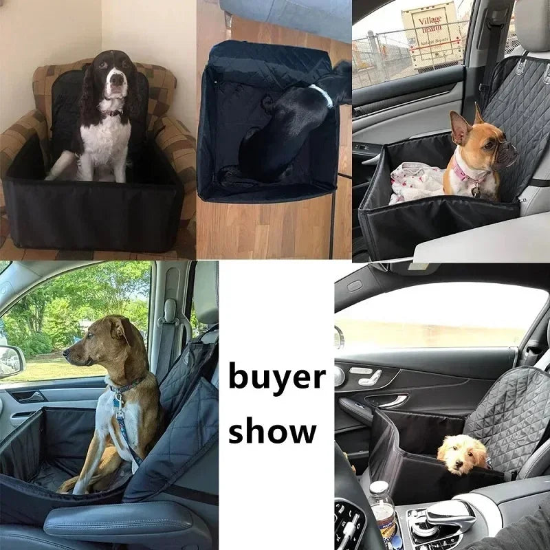 Praktischer Hundetransport-Sitz für das Auto, pflegeleicht und sicher. Perfekt für unterwegs.