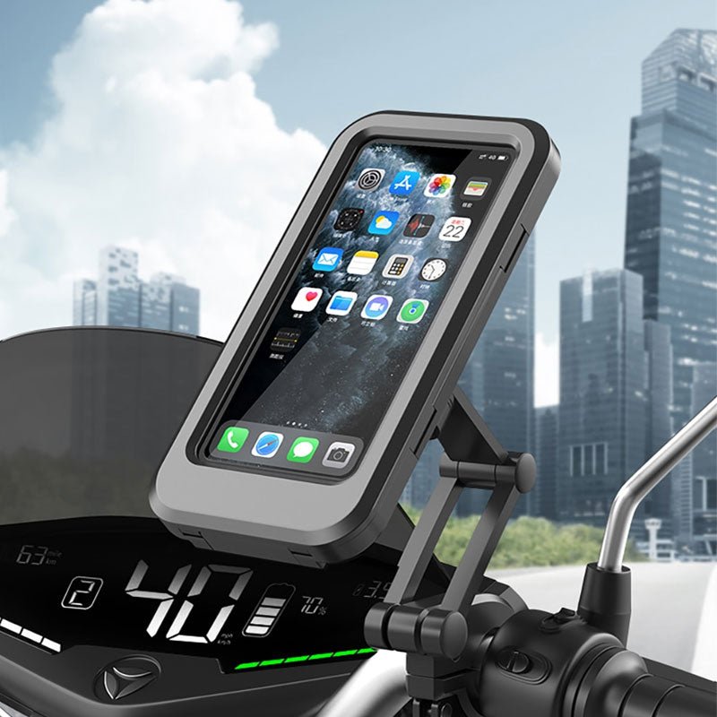 Robuste wasserdichte Schutzhülle für Fahrrad Smartphonehalterung; ideal für Navigation & jedes Wetter.