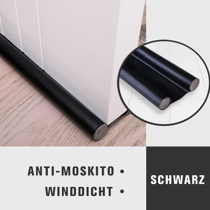 Flexibler, selbstklebender Türdichtungsstreifen für besseren Schallschutz, Wärmeisolierung & Insektenschutz an Türen.