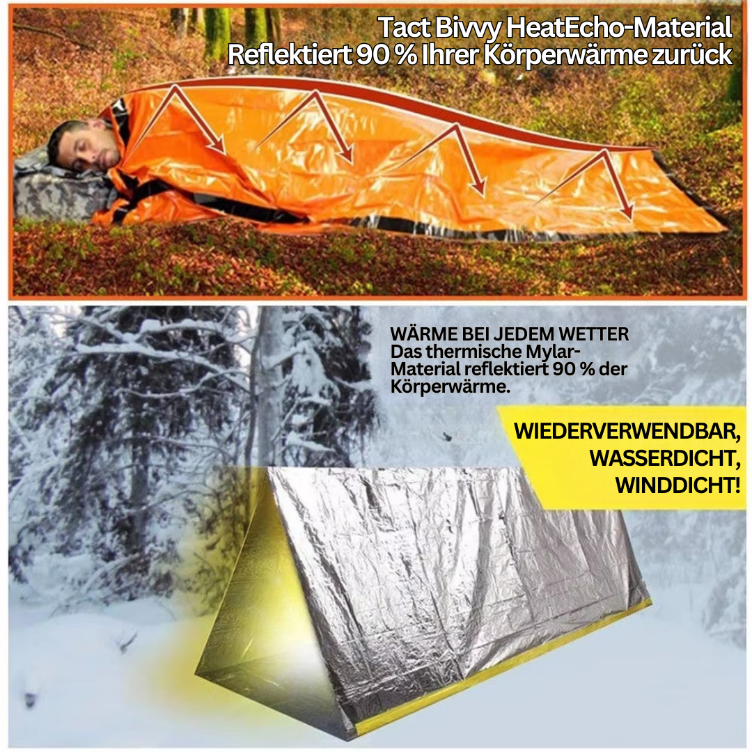 Unisex Notfall-Schlafsack Biwaksack, vielseitig einsetzbar für Camping, Wandern & Survival. Wasserdicht & wärmeisolierend.
