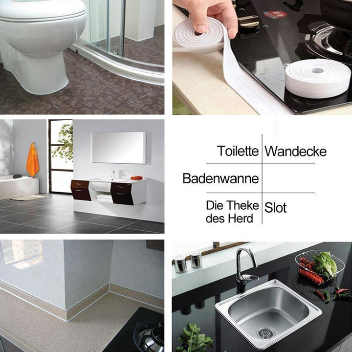 Flexibles PVC-Fugenband, wasserdicht, ideal zur Abdichtung von Übergängen in Bad und Küche.